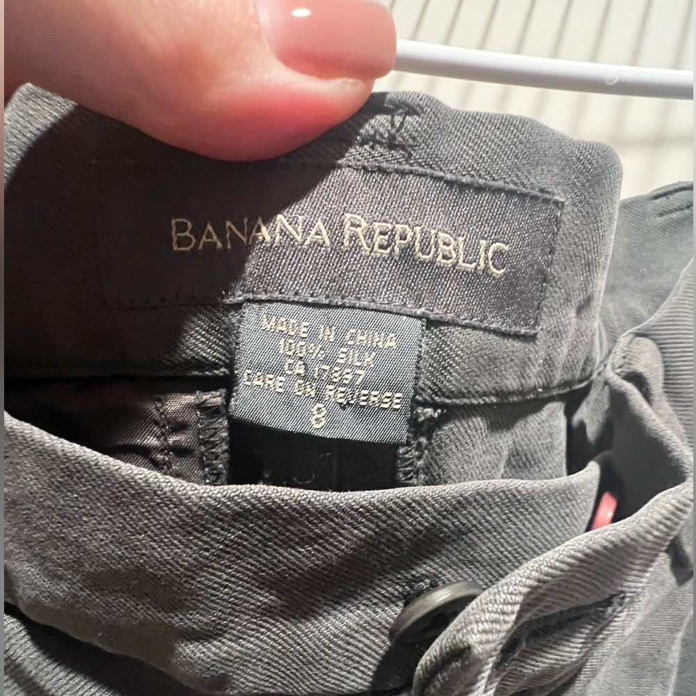 100% SILK Banana Republic Charcoal Gray Wide Leg Pants - Picture 8 of 10